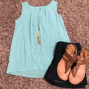 Loft Baby Blue Sleeveless Blouse, Size S
